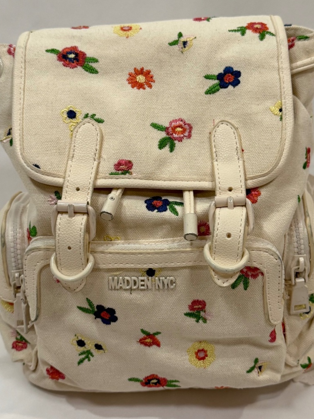 Madden NYC Floral Mini Backpack Floral Cream Canvas Cottagecore Y2K Bag